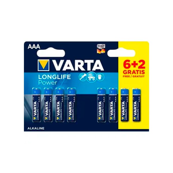 PILHA ALCALINA VARTA LR03 1.5V AAA (BL6+2)